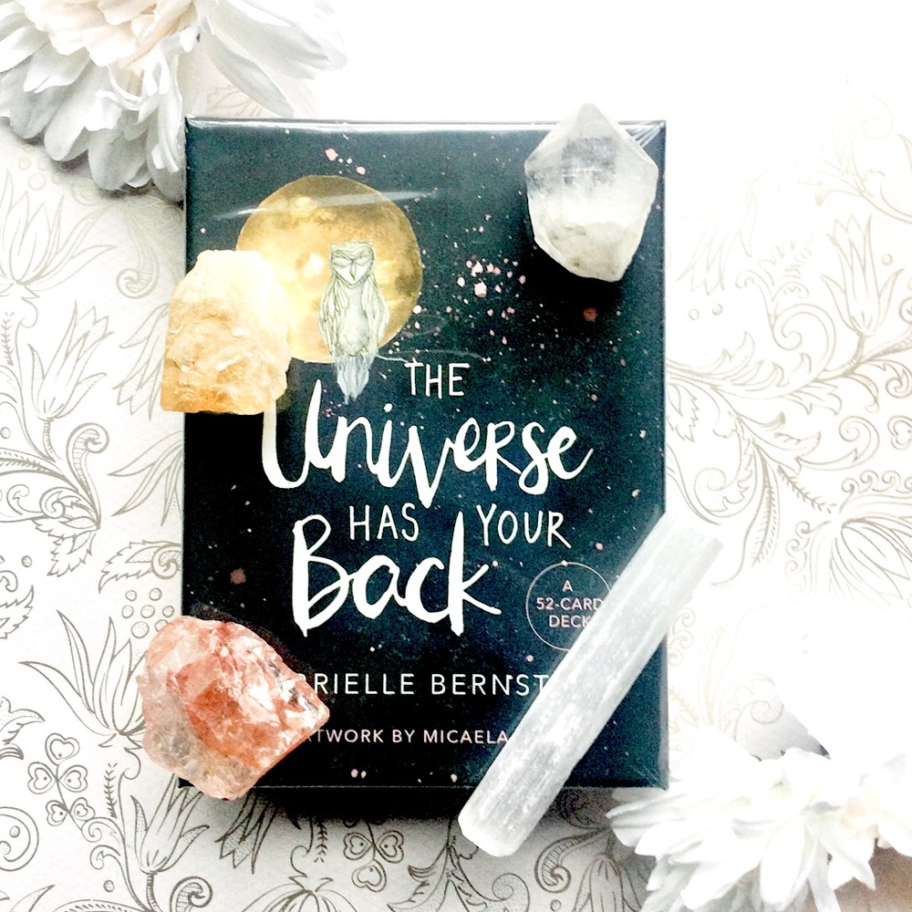 ⭐️SOLD⭐️ NEW! The Universe has your Back 52 Card Oracle Deck & 4 Piece Crystal